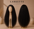 The Florence Spiral - 22 Inch Natural Black Curly Virgin Human Hair 13x4 Lace Front Wig - Front and Back View