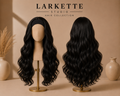 The Ibiza Island Curl - 26 Inch Black Wavy Heat Resistant Headband Wig - Front and Back View