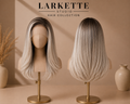 The Oslo Ice Sleek - 18 Inch Blonde Ombré Straight Human Blend Glueless Lace Front Wig - Front and Back View