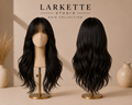 The Parisian Muse - 26 Inch Wavy Human Blend Glueless Lace Front Wig with Bangs - Front and Back View