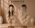 The Sicily Sunbeam - 26 Inch Blonde Ombré Wavy Human Blend 13x6 Lace Front Wig - Front and Back View