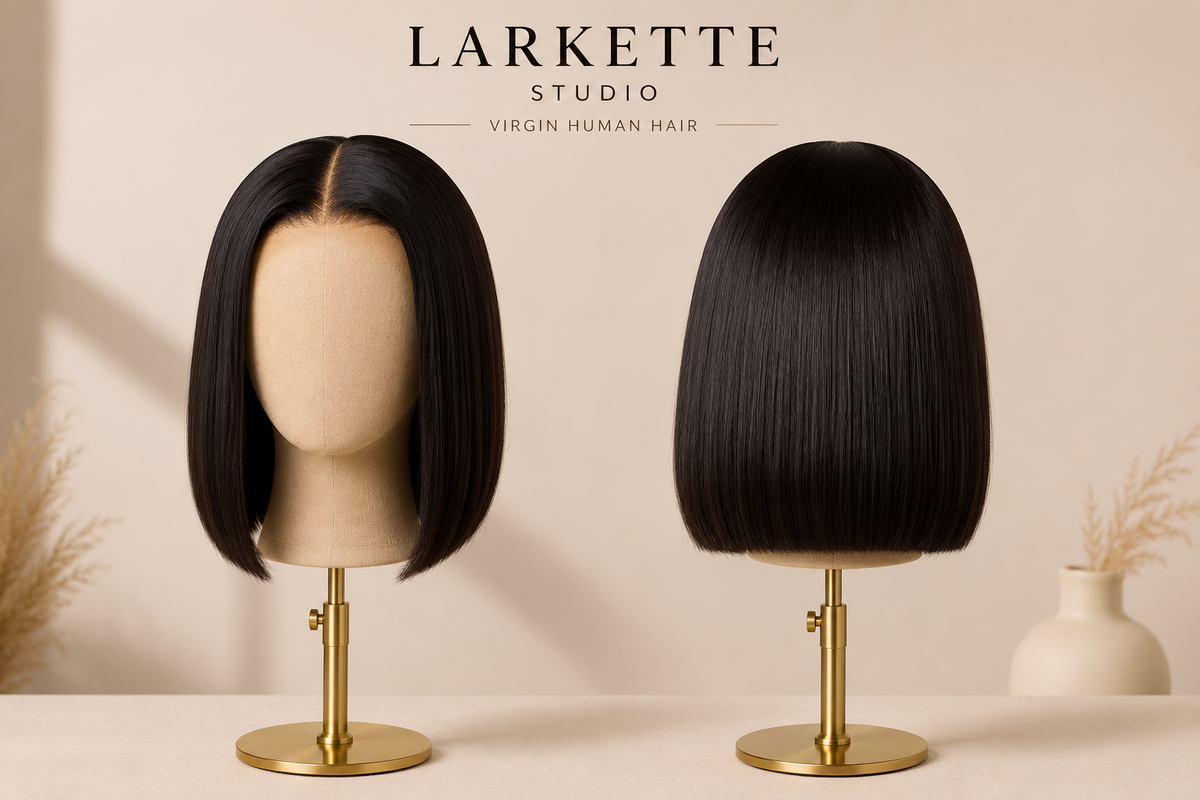 Bresilienne Straight Bob Wig - 13x4 Lace Front - Front and Back View