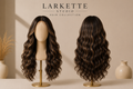 The Vienna Wave - 30 Inch Brown Wavy Synthetic Lace Front Wig - Front and Back View